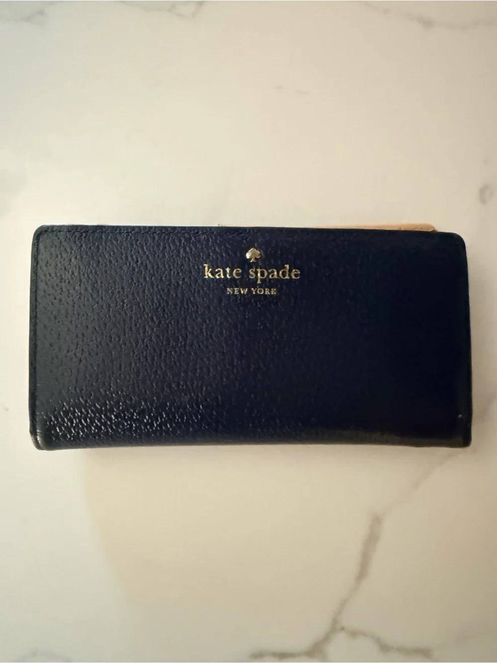 kate spade navy and Beige Leather  bifold women’s Wallet